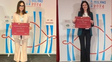 Le laureate Pagetti e Nero mostrano l'attestato del premio
