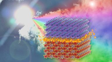 sole nuvole e struttura di cella solare 