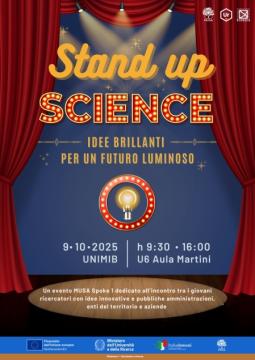 Locandina informativa sull'evento conclusivo StandUp Science MUSA