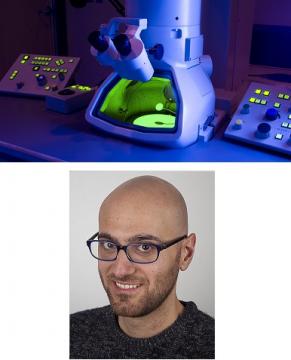 microscopio elettronico e Giovanni Maria Vanacore